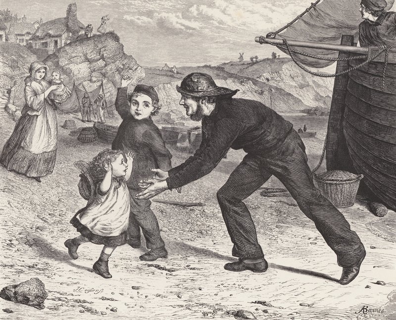 Die Rückkehr des Fischers (Gravur) von Robert Barnes