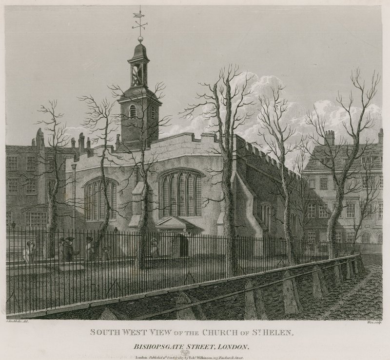 Kirche St. Helen, Bishopsgate Street, London von Robert Blemell Schnebbelie