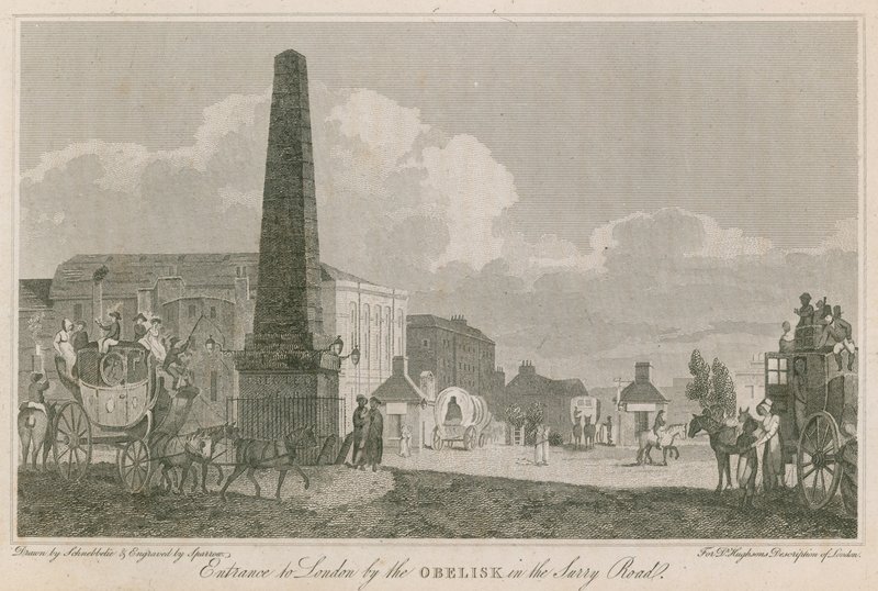 Eingang nach London durch den Obelisken in der Surrey Road von Robert Blemell Schnebbelie
