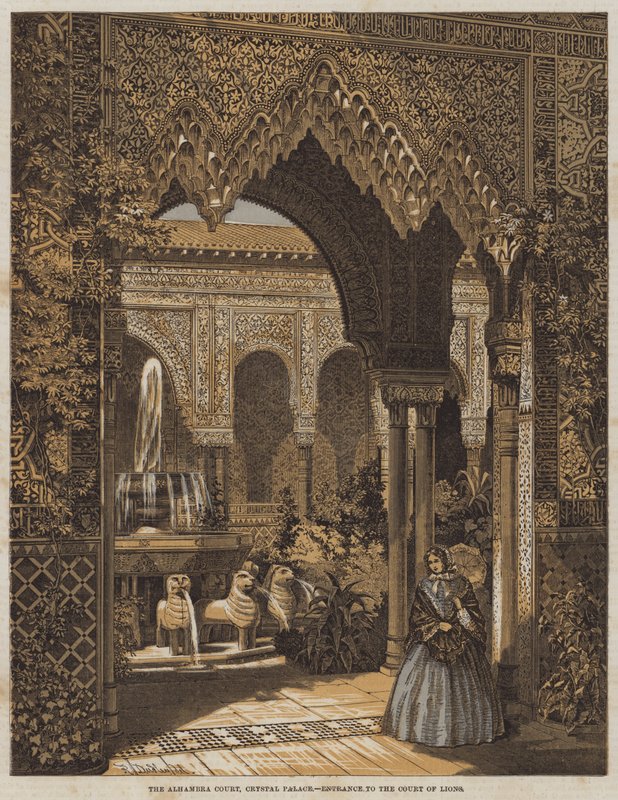 Der Alhambra-Hof, Crystal Palace, Eingang zum Löwenhof von Robert Dudley