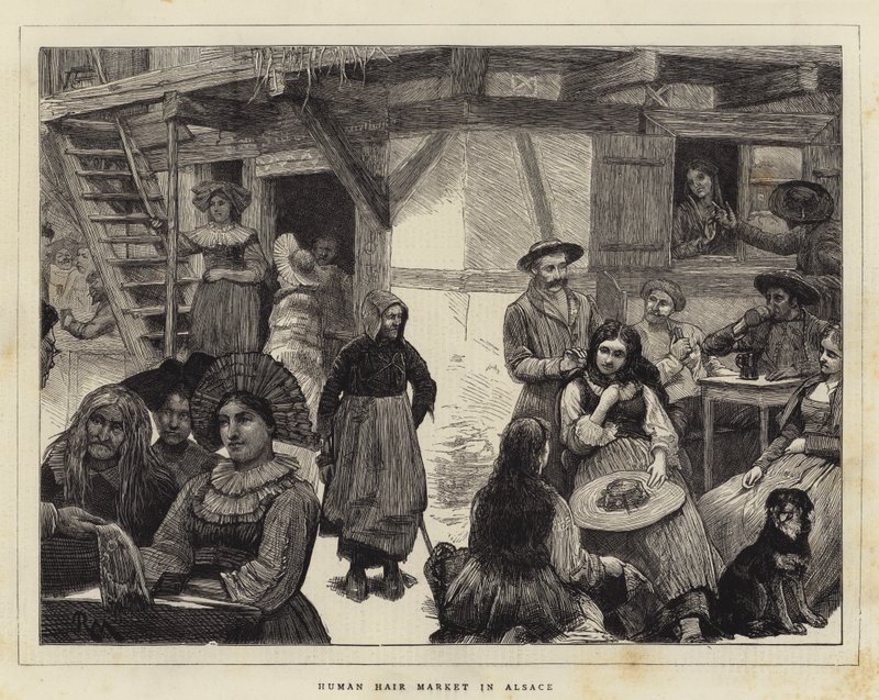 Menschenhaarmarkt im Elsass von Robert Walker Macbeth