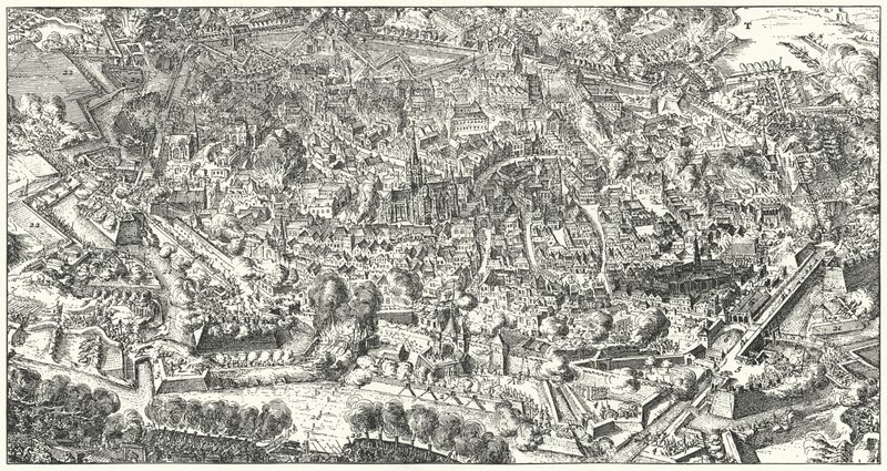 Die Schlacht der Entsatzarmee zur Befreiung der belagerten Stadt Wien von der osmanischen Armee, 1683 von Romeyn de Hooghe