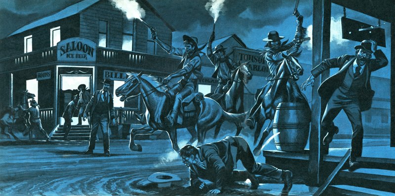 Dodge City bei Nacht von Ron Embleton