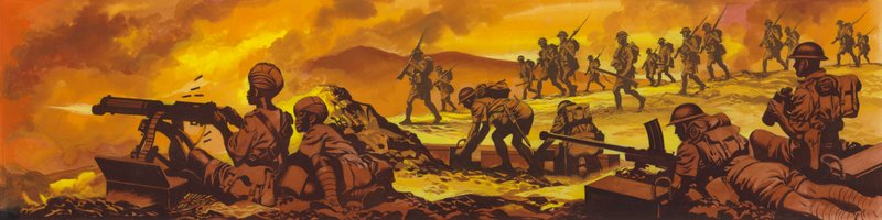 Die Schlacht von Keren, die indischen und sudanesischen Truppen der britischen Armee siegten von Ron Embleton