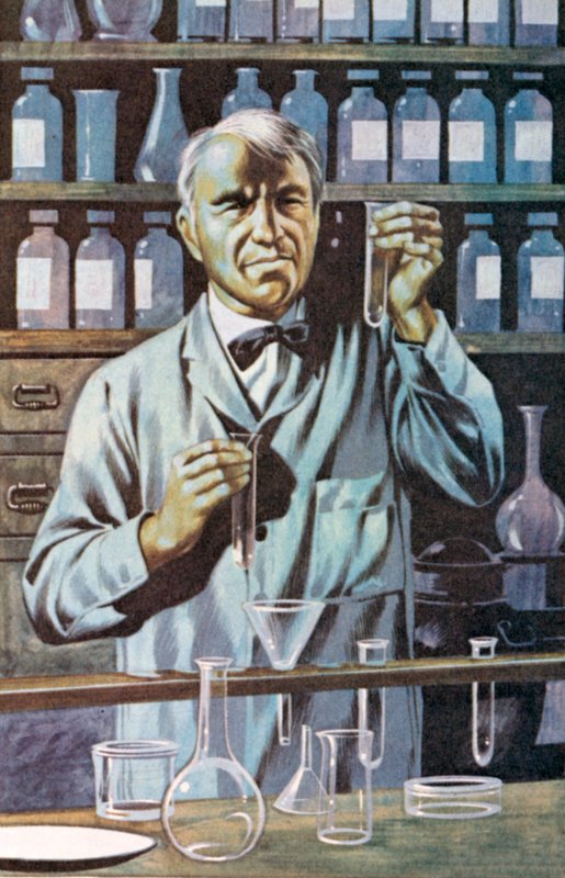 Thomas Alva Edison, amerikanischer Erfinder und Geschäftsmann von Ron Embleton