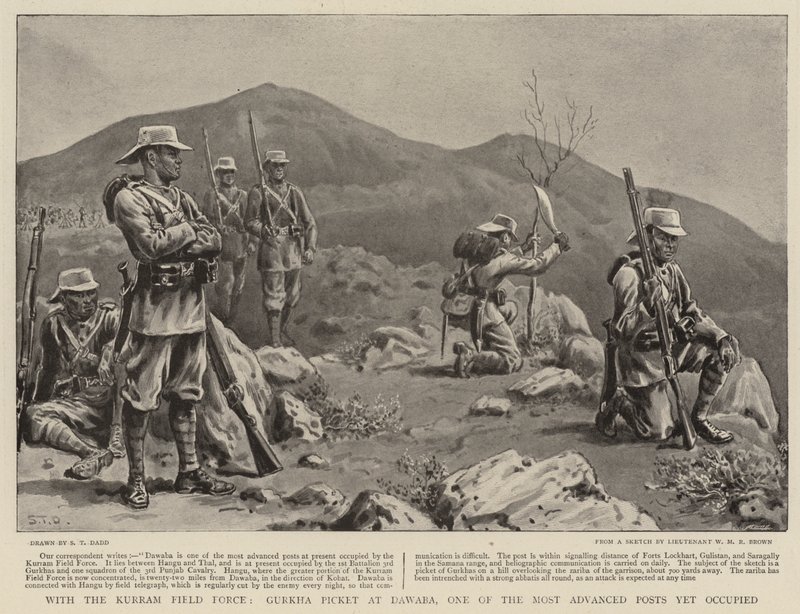 Mit der Kurram-Feldtruppe, Gurkha-Posten in Dawaba, einer der am weitesten fortgeschrittenen Posten von S.T. Dadd