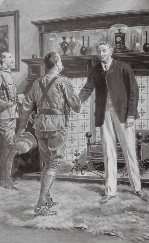 Treffen von Franzosen und Rhodes in Kimberley von Samuel (after) Begg