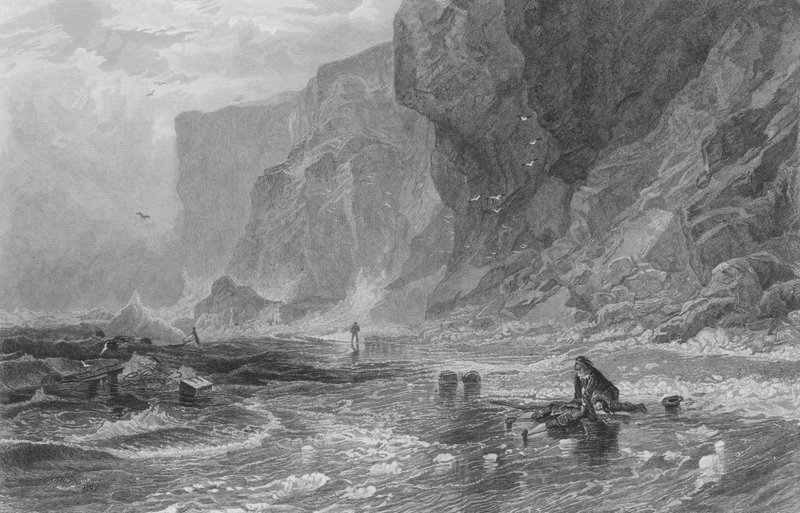 Der Sturm, mit Mordaunt, der Cleveland rettet (Gravur) von Samuel (after) Bough