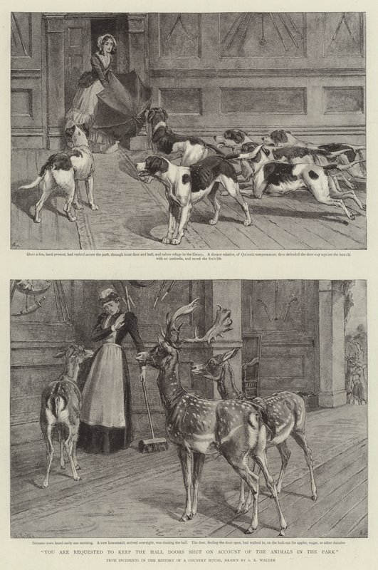 Sie werden gebeten, die Hallentüren wegen der Tiere im Park geschlossen zu halten von Samuel Edmund Waller