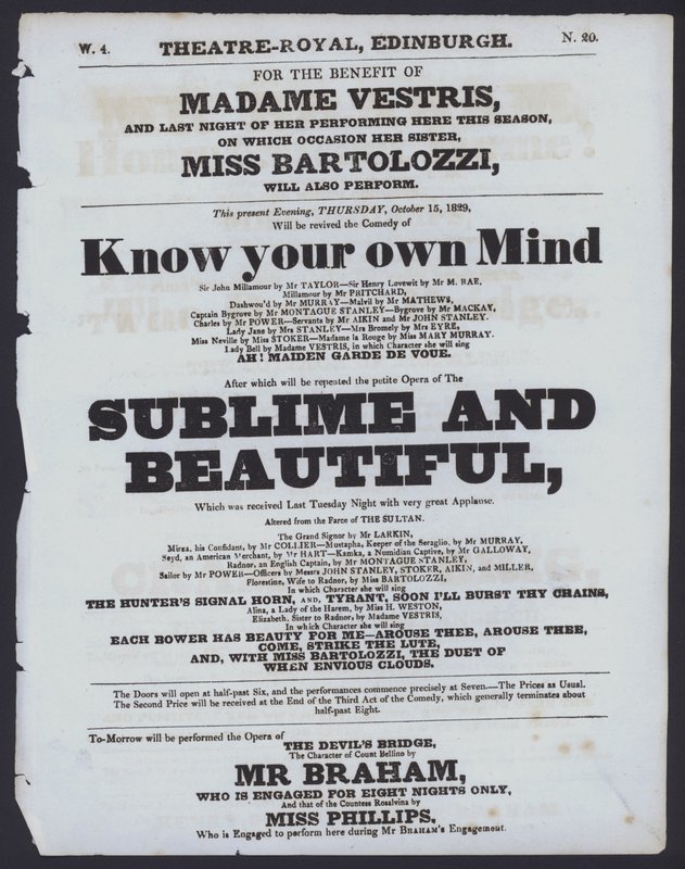 Theaterprogramm für das Theatre Royal, Edinburgh von Scottish School