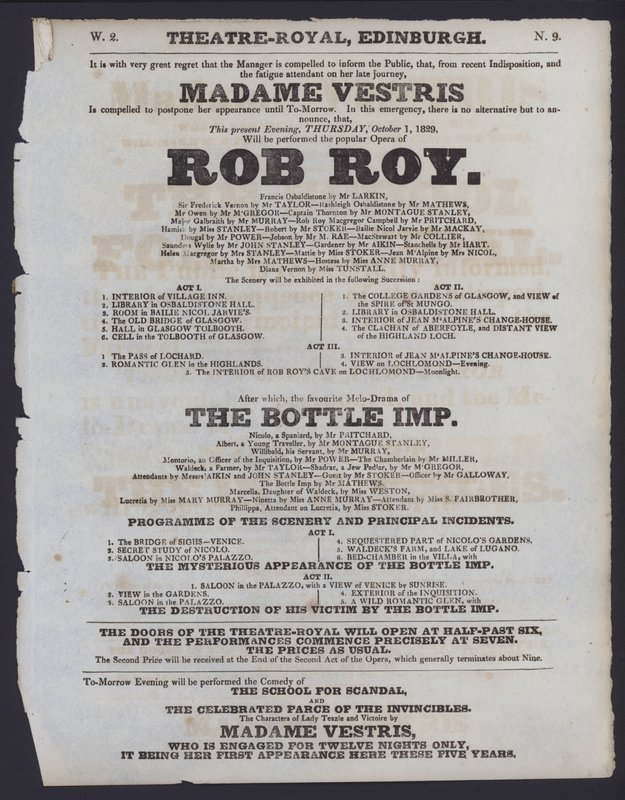 Theaterprogramm für das Theatre Royal, Edinburgh von Scottish School