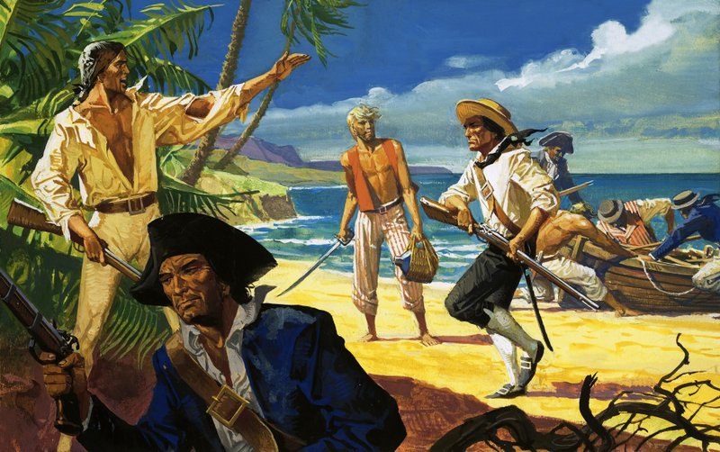 Meuterer von der Bounty landen auf der Pitcairn-Insel von Severino Baraldi