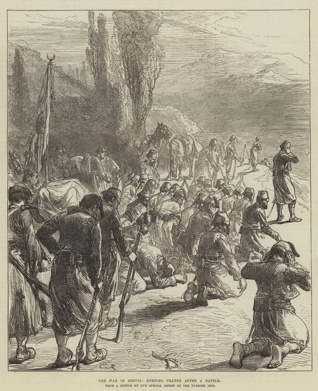 Der Krieg in Serbien, Abendgebet nach einer Schlacht von Sir John Charles Robinson