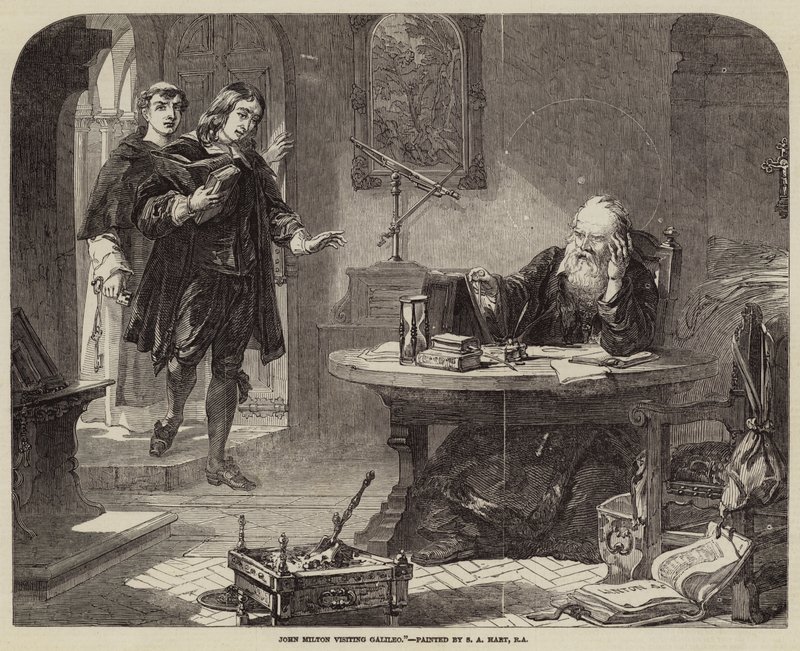 John Milton besucht Galileo von Solomon Alexander Hart