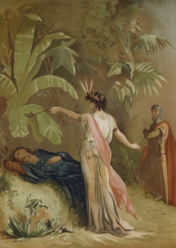 Merlin und Viviane, die Dame vom See von Spanish School