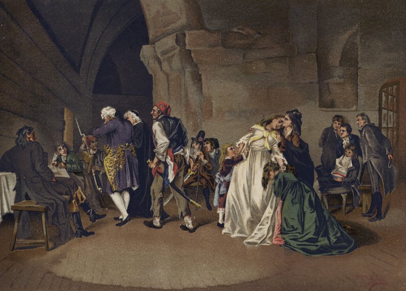 Der Abschied von Ludwig XVI. und Marie Antoinette, 1792 von Spanish School