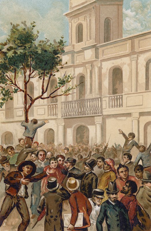 Aufstand gegen Präsident Juarez Celman von Argentinien, Buenos Aires, 1890 von Spanish School
