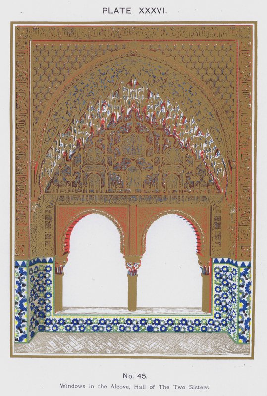 Fenster in der Nische, Halle der zwei Schwestern von Spanish School