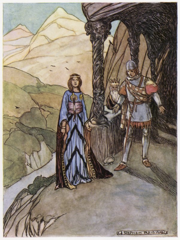 Illustration für Siegfried den Drachentöter (Farblithographie) von Stephen Reid