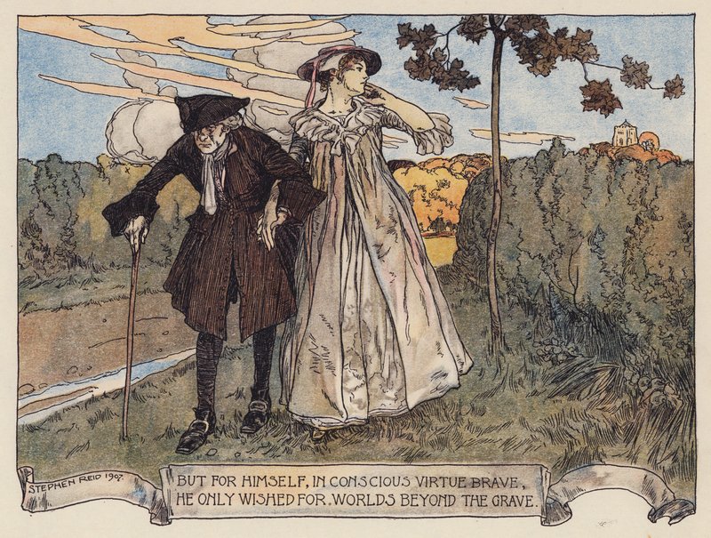 Illustration für Das verlassene Dorf von Oliver Goldsmith von Stephen Reid