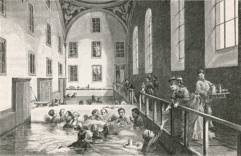 In den warmen Gipsbädern von Leuk (Wallis) von Swiss School