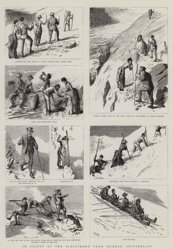 Ein Aufstieg auf den Schilthorn von Mürren, Schweiz von Sydney Prior Hall