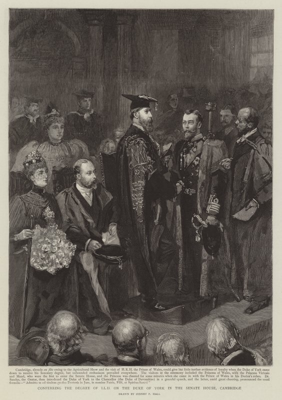 Verleihung des LLD-Grades an den Herzog von York im Senatshaus, Cambridge von Sydney Prior Hall