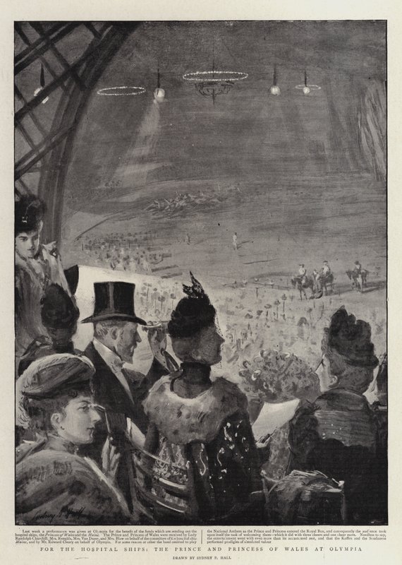 Für die Hospitalschiffe, der Prinz und die Prinzessin von Wales in Olympia von Sydney Prior Hall