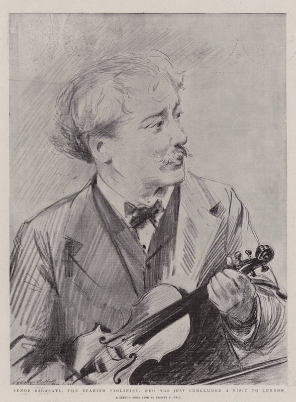 Senor Sarasate, der spanische Geiger, der gerade einen Besuch in London beendet hat von Sydney Prior Hall