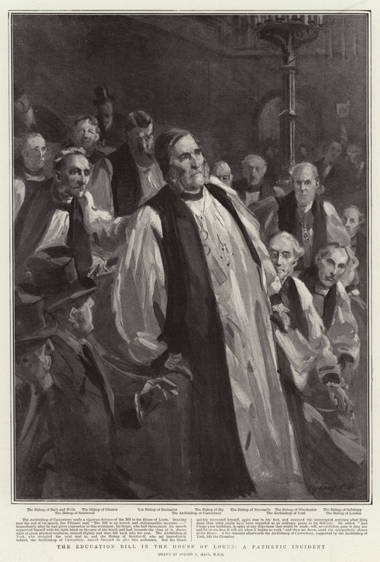 Das Bildungsgesetz im House of Lords, ein rührender Vorfall von Sydney Prior Hall