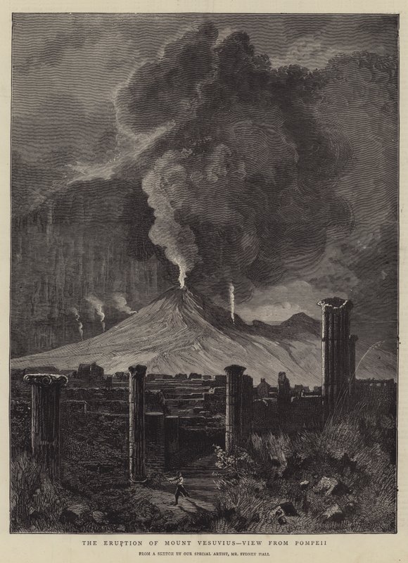 Der Ausbruch des Vesuvs, Blick von Pompeji von Sydney Prior Hall