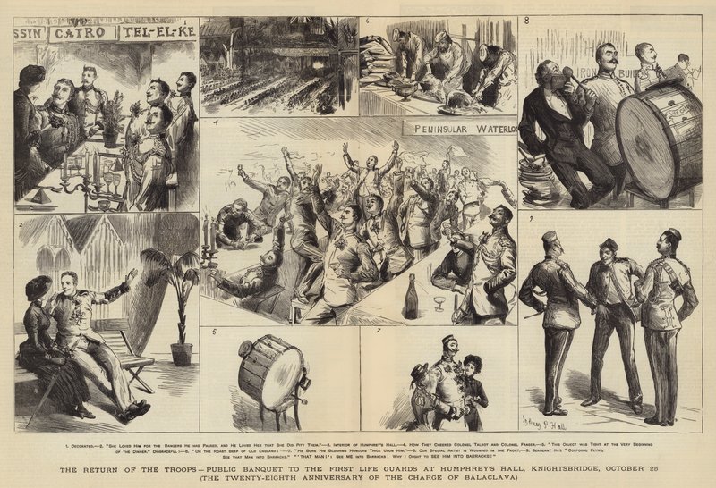 Die Rückkehr der Truppen, öffentliches Bankett für die First Life Guards in Humphrey