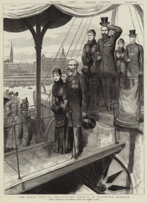 Der königliche Besuch in Irland, die Landung im Hafen von Kingstown von Sydney Prior Hall