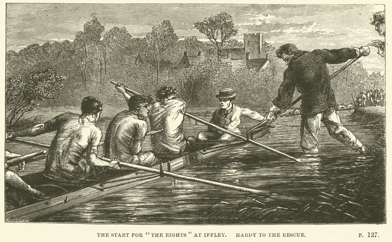 Illustration für Tom Brown in Oxford von Thomas Hughes von Sydney Prior after Hall