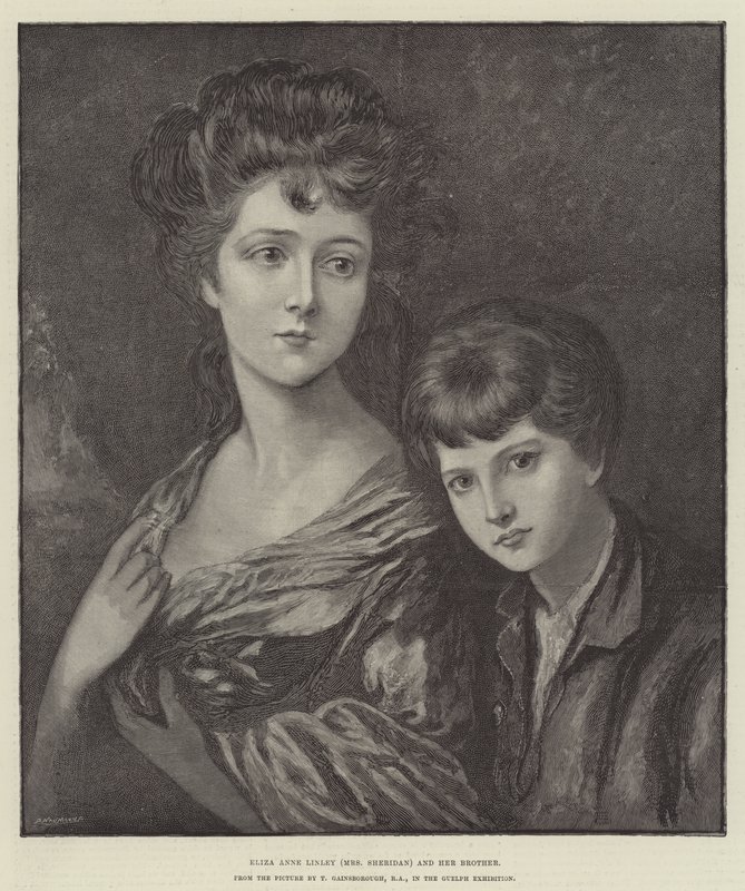 Eliza Anne Linley (Mrs. Sheridan) und ihr Bruder von Thomas Gainsborough