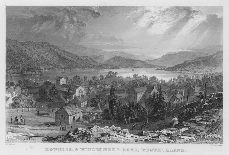 Bowness und Windermere-See, Westmorland von Thomas (after) Allom