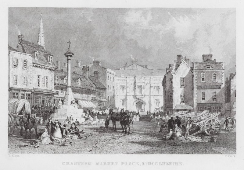 Grantham Marktplatz, Lincolnshire von Thomas (after) Allom