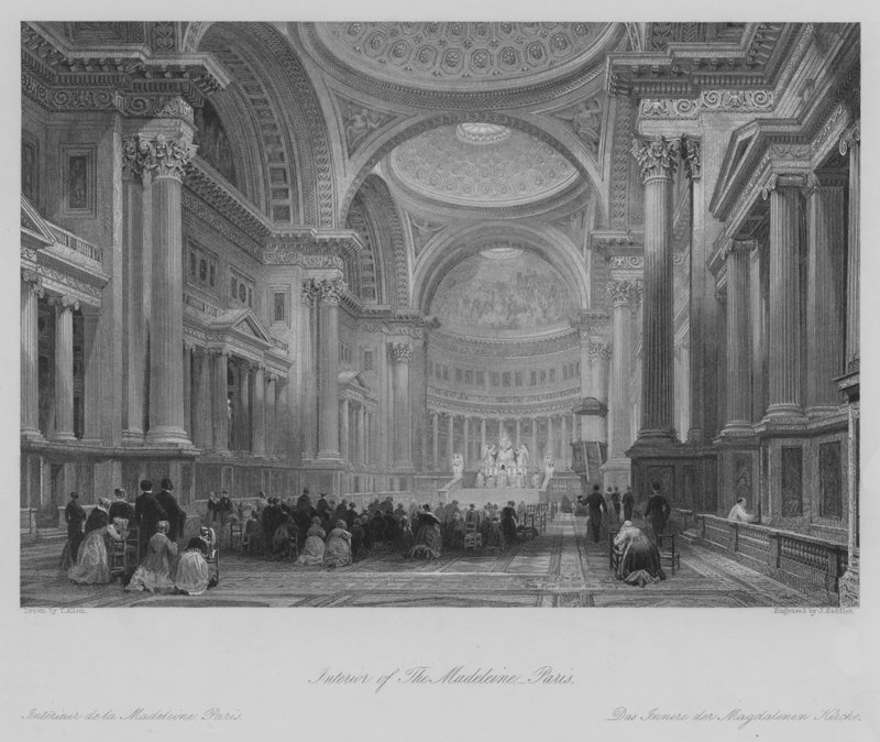Innenraum der Madeleine, Paris (Stich) von Thomas (after) Allom