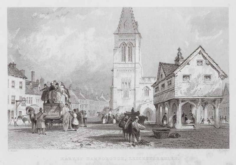Market Harborough, Leicestershire (Gravur) von Thomas (after) Allom