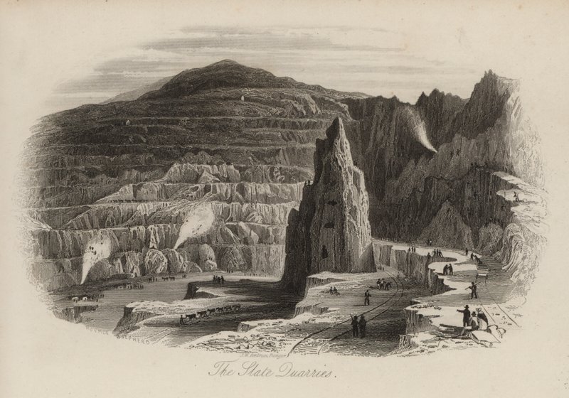 Schieferbrüche, Bethesda, Nordwales (Gravur) von Thomas (after) Allom