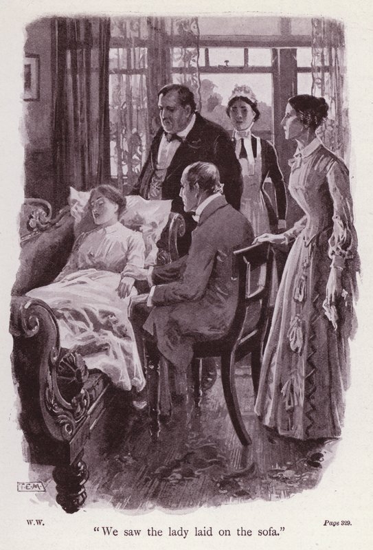 Illustration für Die Frau in Weiß von Wilkie Collins von Thomas Eyre Macklin