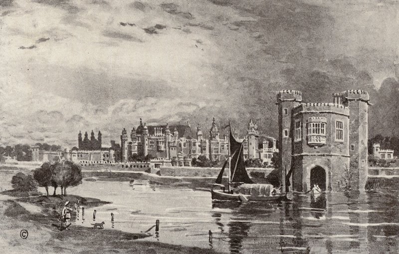 Hampton Court in den Tagen von Charles I. von Thomas Hamilton Crawford