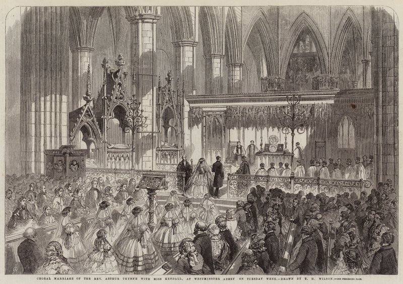 Chorhochzeit des Reverend Arthur Thynne mit Miss Kendall, in der Westminster Abbey am Dienstag von Thomas Harrington Wilson