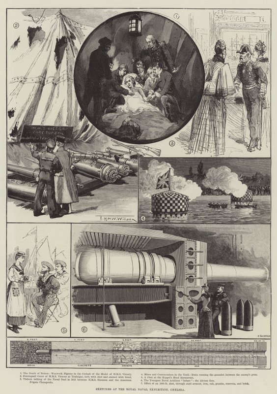 Skizzen bei der Royal Naval Ausstellung, Chelsea von Thomas Harrington Wilson