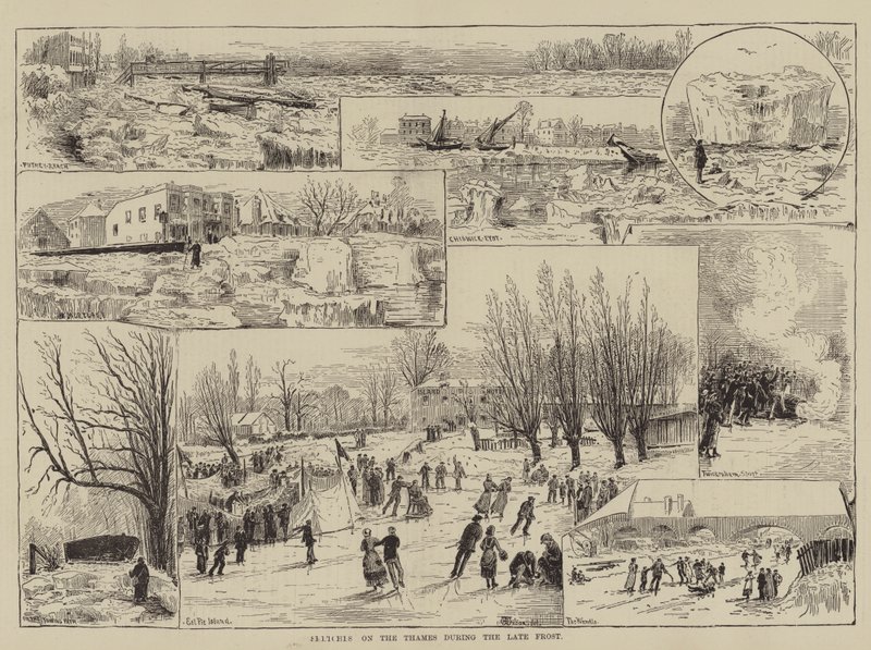 Skizzen auf der Themse während des letzten Frosts von Thomas Harrington Wilson