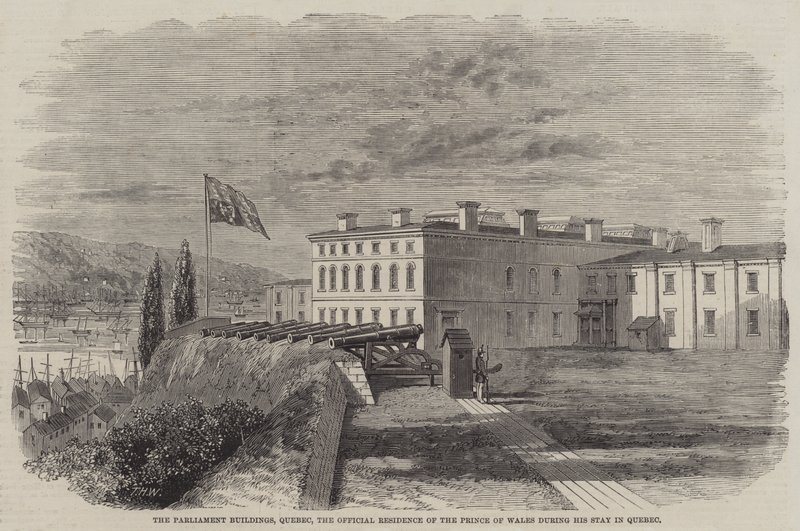 Die Parlamentsgebäude, Quebec, die offizielle Residenz des Prinzen von Wales während seines Aufenthalts in Quebec von Thomas Harrington Wilson