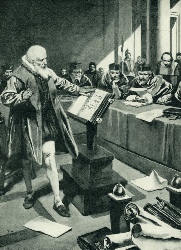 Galileo erscheint vor den Kardinälen von Thomas Heath Robinson