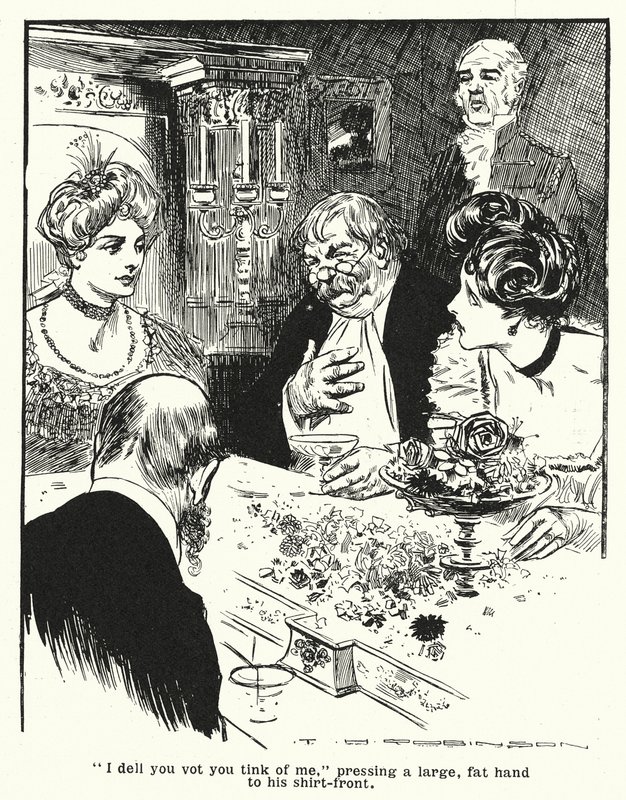Professor erklärt seine Erfindung, den Thoughtographen von Thomas Heath Robinson