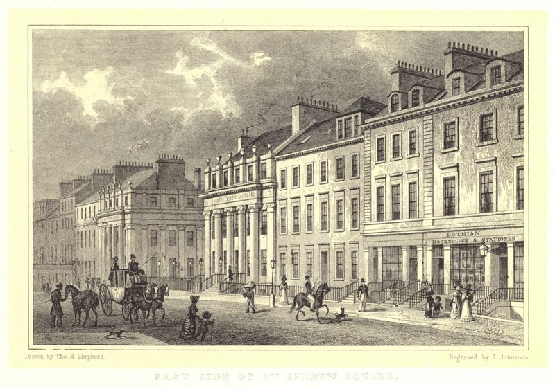 Ostseite des St Andrew Square (Gravur) von Thomas Hosmer (after) Shepherd