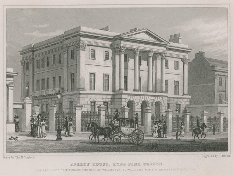 Apsley House, Hyde Park Corner, London, die Residenz des Herzogs von Wellington von Thomas Hosmer Shepherd